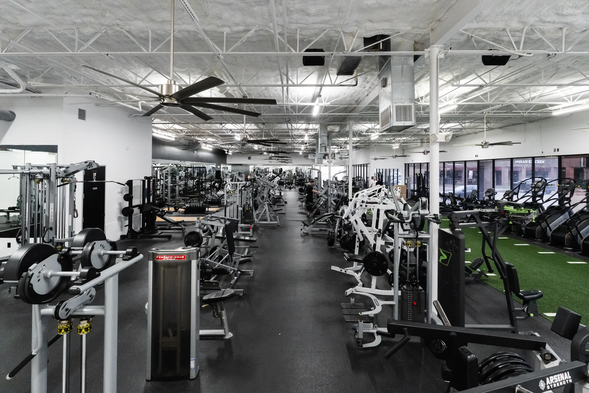 Strength training floor at Hidden Gym North Dallas