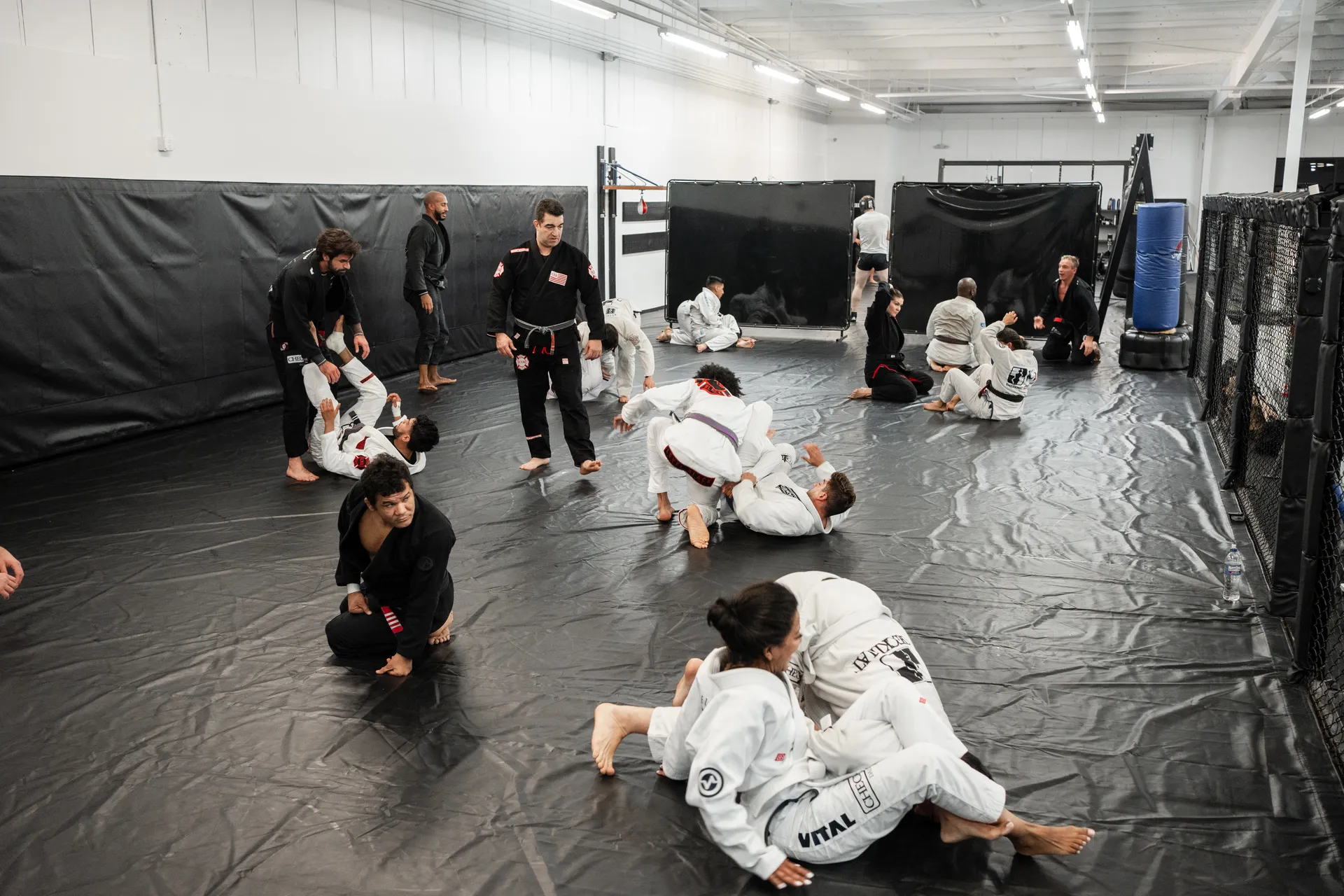 Martial arts class on the mats at Hidden Gym Richardson