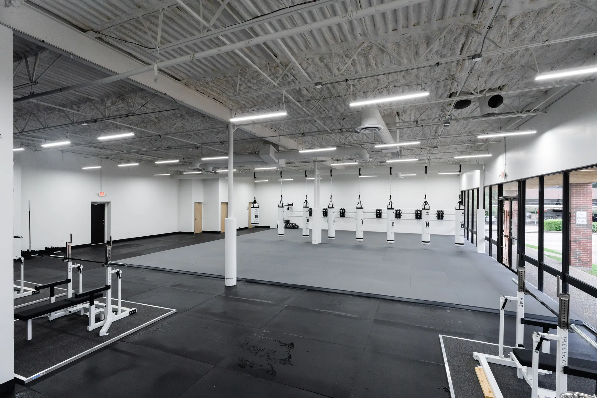 Training floor and equipment at Hidden Gym North Dallas